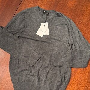 Theory Women’s Charcoal V-Neck Sweater